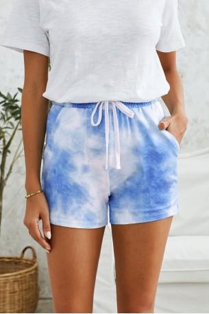Svetlo modre tie dye navadne kratke hlače Adelyn