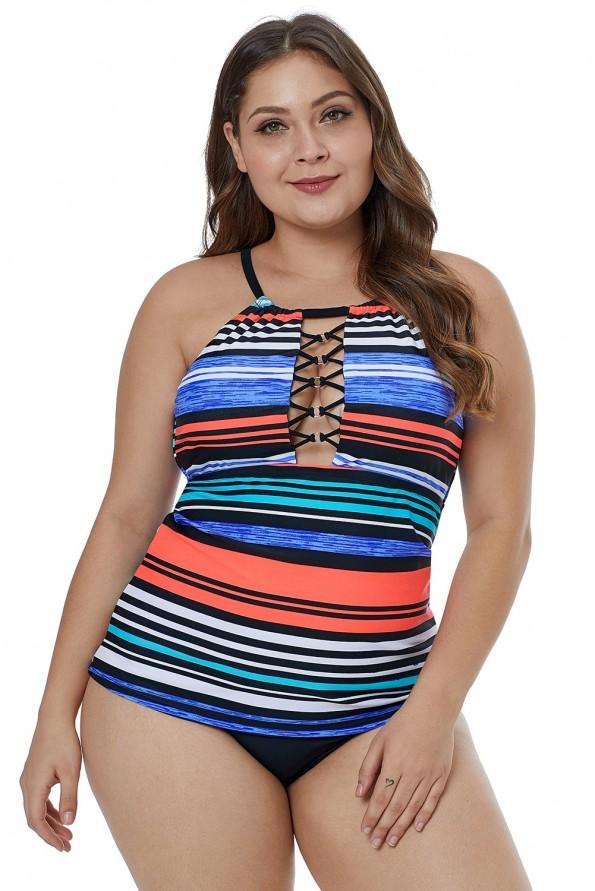 Tankini top Skyler s spetim sprednjim delom