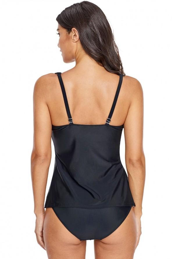 Tankini top za plavanje Remy z asimetričnim preklopom
