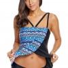 Tankini top za plavanje Remy z asimetričnim preklopom