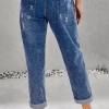 Temno moder denim jogger Amiyah z žepi