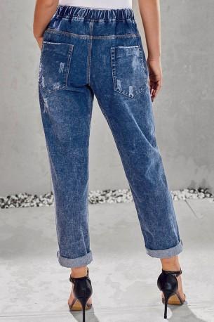 Temno moder denim jogger Amiyah z žepi