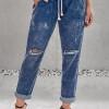 Temno moder denim jogger Amiyah z žepi
