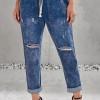 Temno moder denim jogger Amiyah z žepi