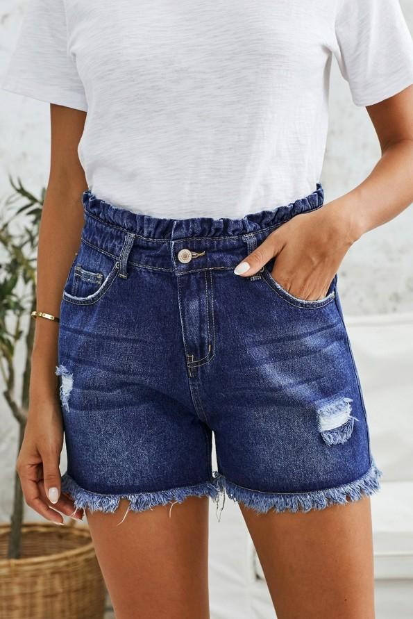 Temno moder jeans kratke hlače Sage