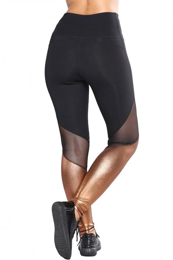 Temno pozlačene leggins Ari za aktivne