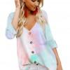 Tie dye bluza z V izrezom