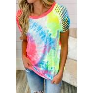 Tie dye kratka majica Aila z zarezami
