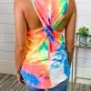 Tie dye majica brez rokavov Hattie s križanim hrbtnim delom