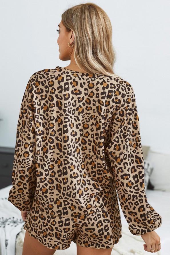 Tie dye pižama komplet Cecilia z leopardjim motivom