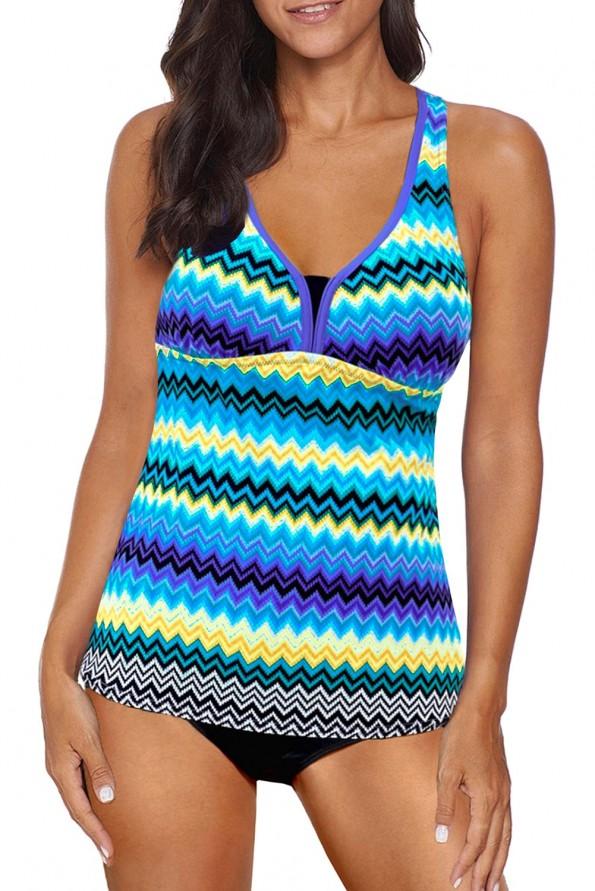 Tie dye tankini kopalke Lauren z združenimi naramnicami v hrbtu