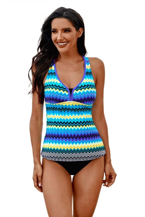 Tie dye tankini kopalke Lauren z združenimi naramnicami v hrbtu