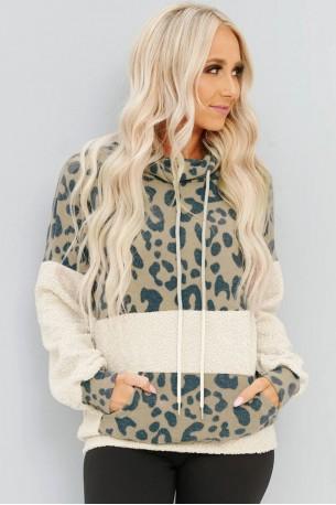Topel pulover Evelyn z leopardjim motivom