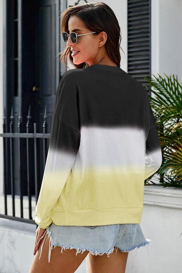 Tribarven tie dye pulover Genevieve