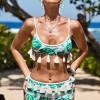 Tropski bikini Alicia z visokim pasom in okraski