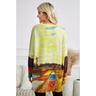 Tunika majica Kai s pokrajinskim potiskom in žepi