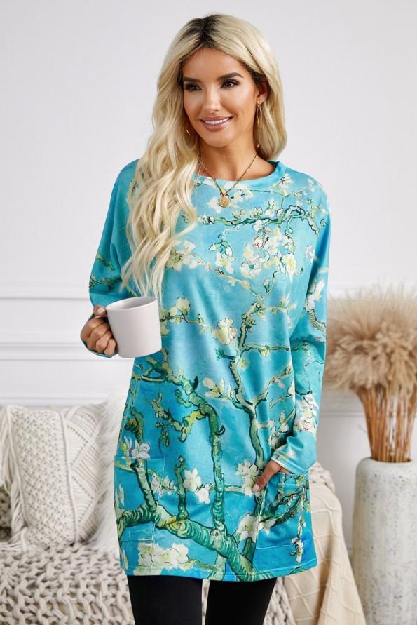Tunika majica Kamiyah s potiskom in žepi