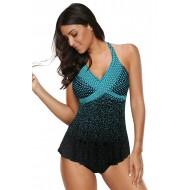 Turkizen pikčast tankini komplet Elianna