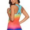 Turkizna Tie Dye plavalna obleka s kratkimi hlačami Liselotte