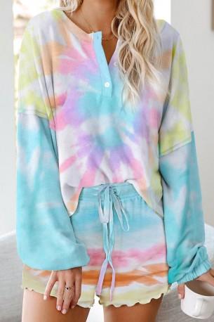 Turkizni tie-dye pižama komplet Alexis