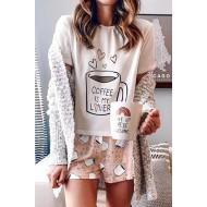 Udoben komplet s potiskom skodelice kave Juniper