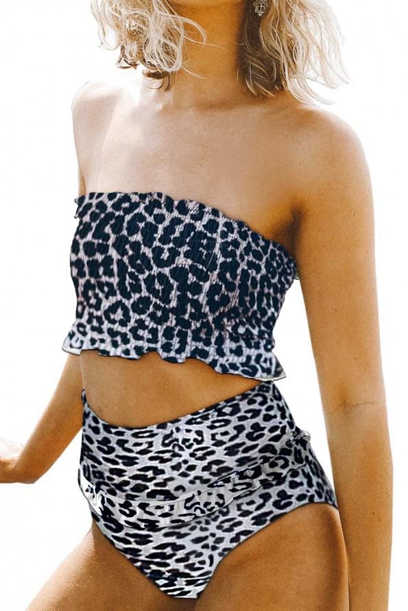 Večbarven bikini Kayleigh komplet z leopardjim potiskom