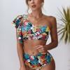Večbarven cvetlični bikini Flora z visokim pasom