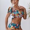 Večbarven cvetlični bikini Flora z visokim pasom