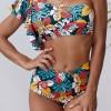 Večbarven cvetlični bikini Flora z visokim pasom