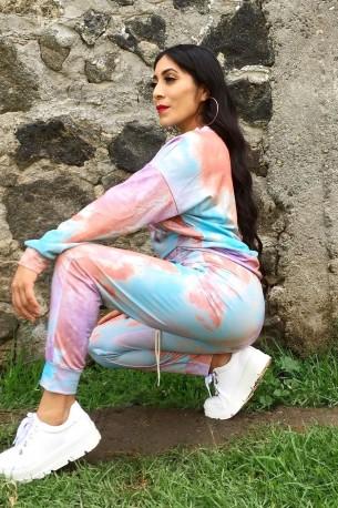 Večbarven tie dye pleten komplet Norah