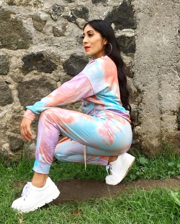 Večbarven tie dye pleten komplet Norah