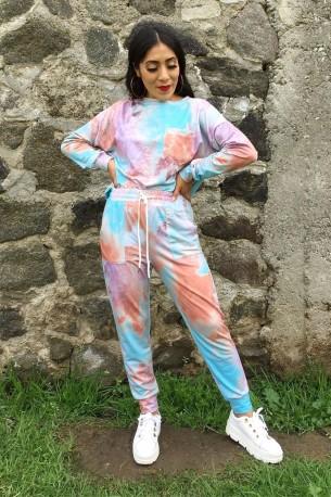 Večbarven tie dye pleten komplet Norah