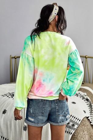 Večbarven tie dye pleten pulover Ryleigh