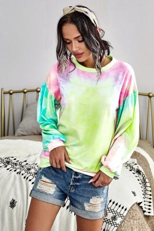 Večbarven tie dye pleten pulover Ryleigh