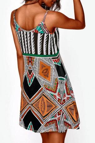 Večbarvna boemska kratka obleka Jaelynn