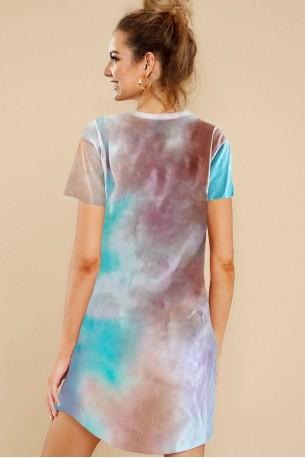 Večbarvna ombre majica obleka Milan