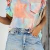 Večbarvna tie dye kratka majica Kamryn z volančki