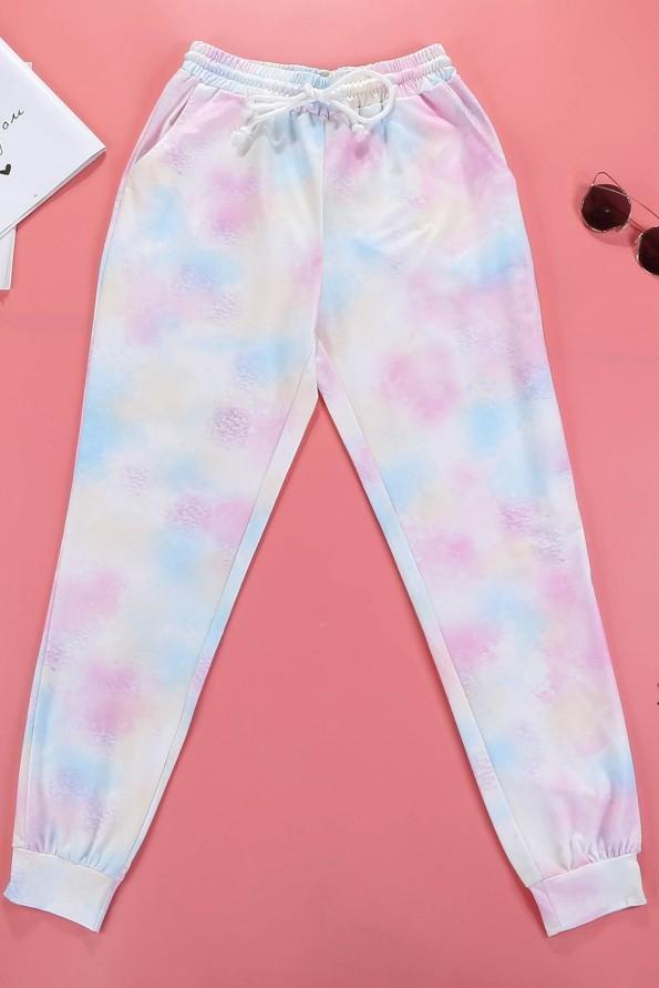 Večbarvne tie dye jogger hlače Maeve z vrvico