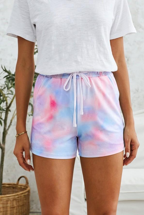 Večbarvne tie dye navadne kratke hlače Sawyer