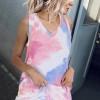 Večbarvni tie dye komplet kratka majica in hlačke  Jassy