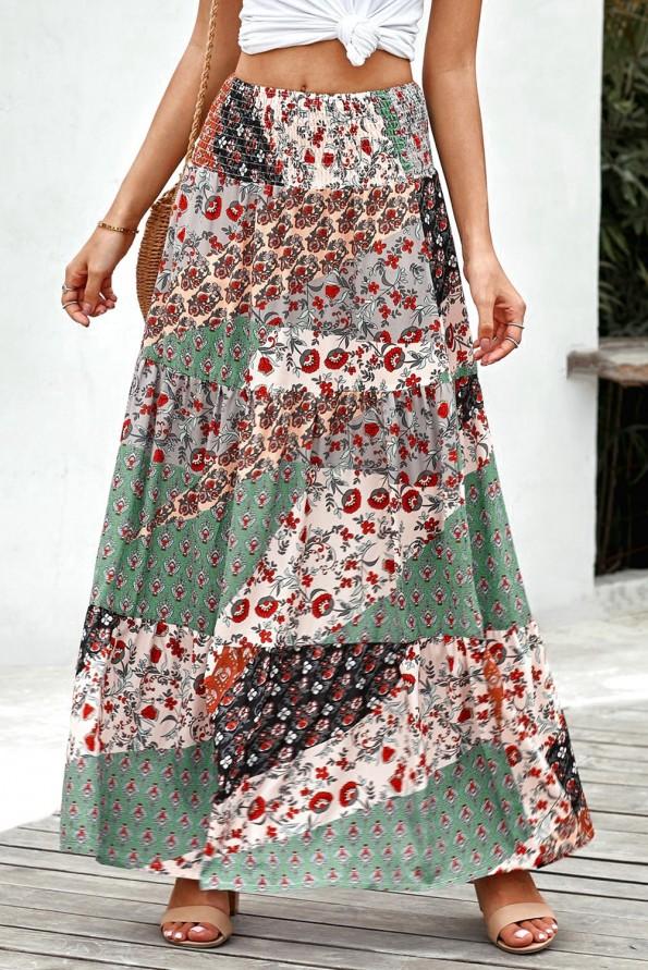 Večbarvno bohemsko dolgo maksi krilo Gracelynn