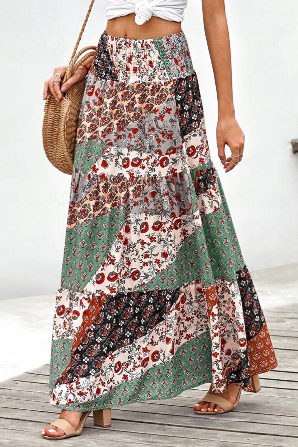 Večbarvno bohemsko dolgo maksi krilo Gracelynn