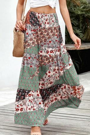 Večbarvno bohemsko dolgo maksi krilo Gracelynn