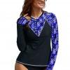 Vijoličen enodelen rash guard top Paris s potiskom