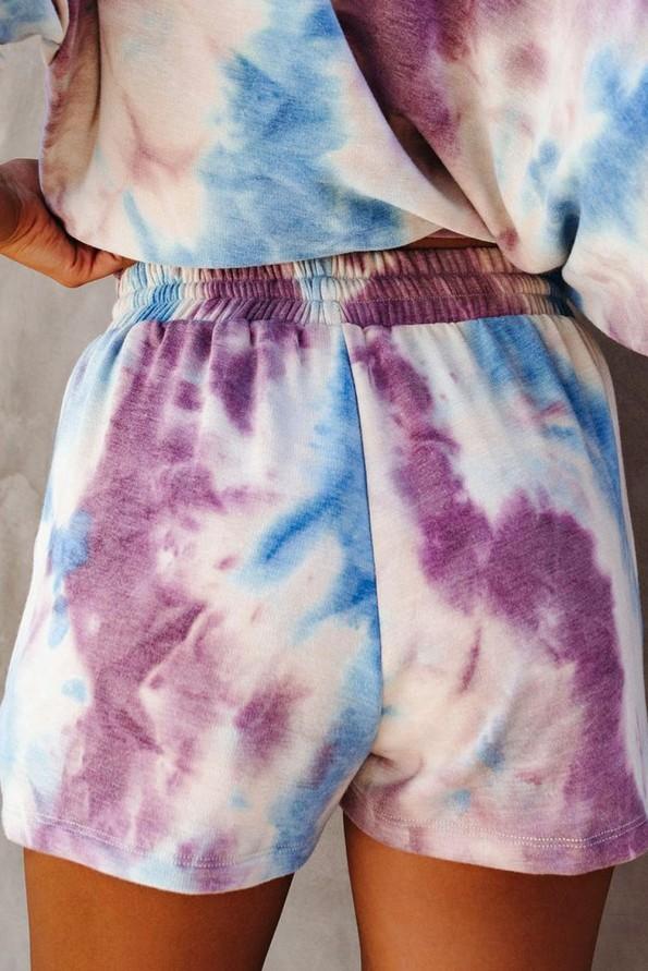 Vijoličen tie dye komplet Lucy za prosti čas
