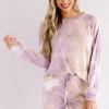Vijoličen tie dye komplet Valentina za prosti čas