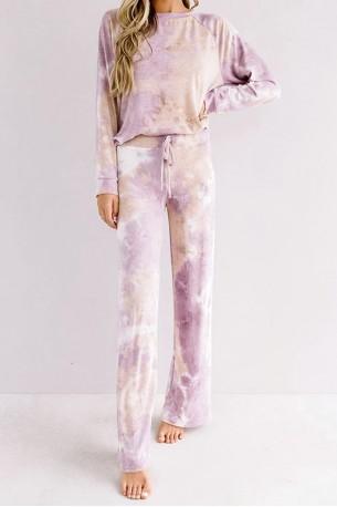 Vijoličen tie dye komplet Valentina za prosti čas