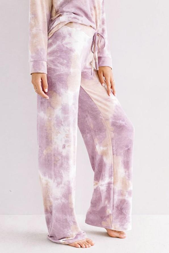 Vijoličen tie dye komplet Valentina za prosti čas