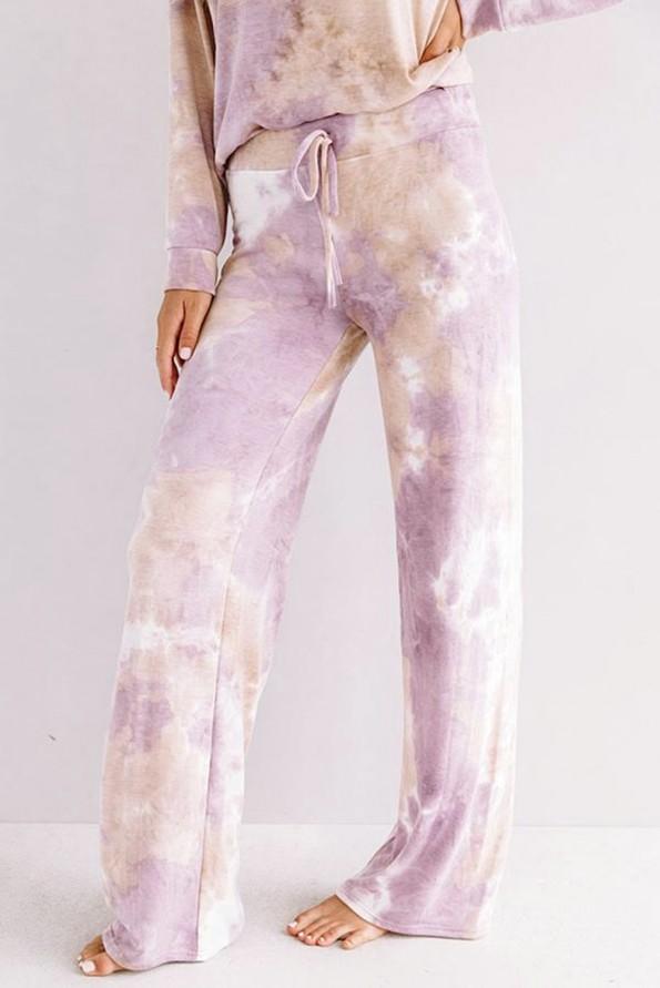 Vijoličen tie dye komplet Valentina za prosti čas