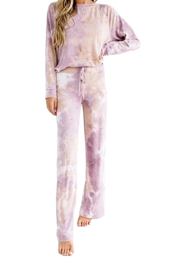 Vijoličen tie dye komplet Valentina za prosti čas